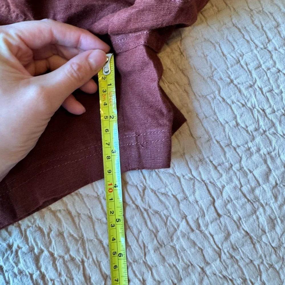 NWT Madewell Pull-On Drawstring Shorts in Henna/ Rust, 100% Linen, Size Large - Picture 4 of 8